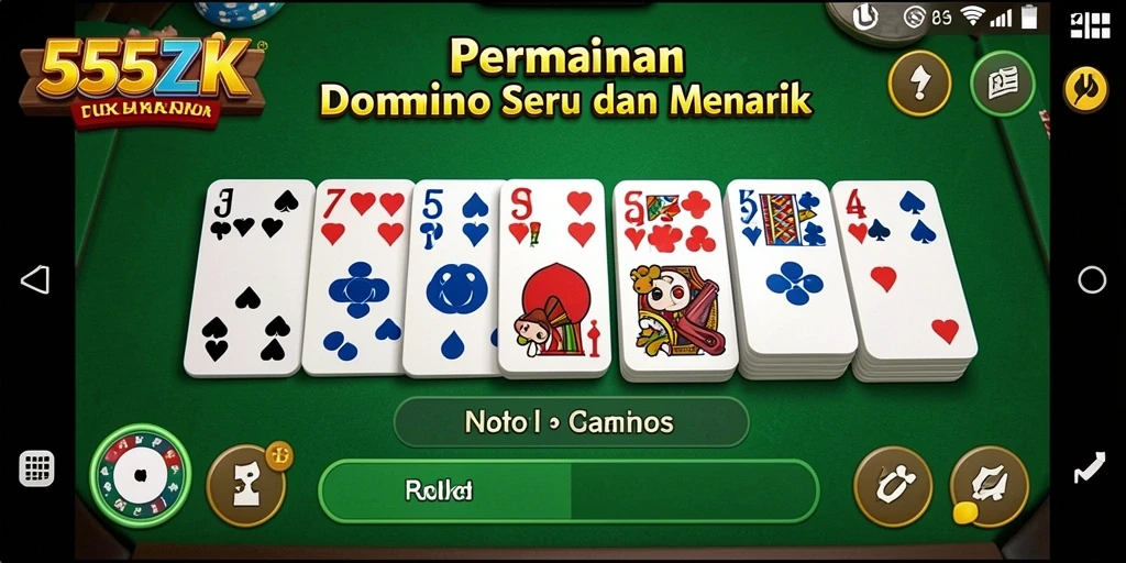 Tampilan screenshot game Domino 555ZK dengan gameplay menarik.