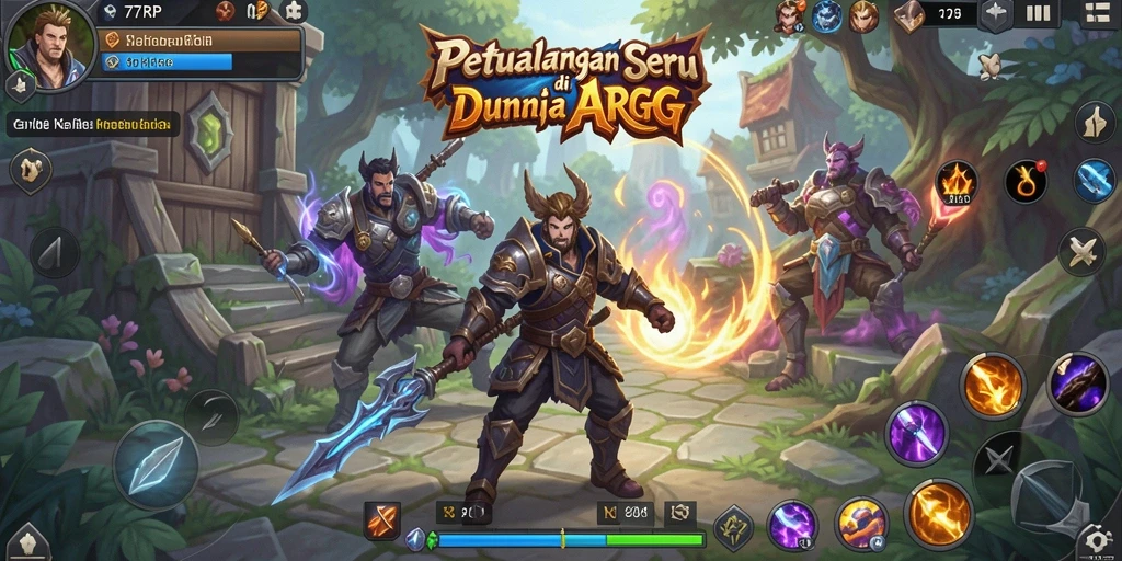 Screenshot gameplay 77RP yang menunjukkan aksi mendebarkan di dunia ARPG.