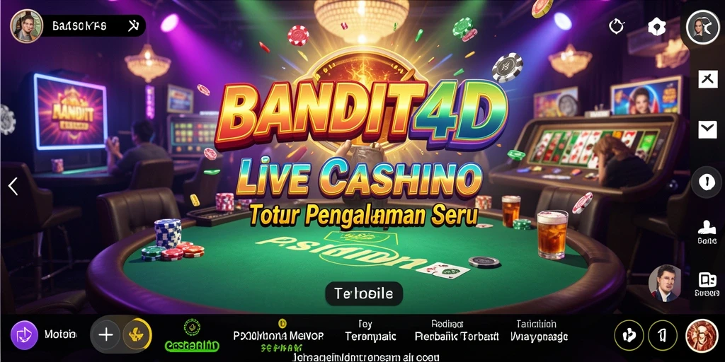 Screenshot gameplay BANDIT4D yang menunjukkan dealer dan permainan langsung.