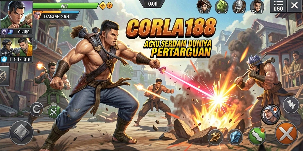 Screenshot gameplay CORLA188 dengan aksi bertarung yang mendebarkan.