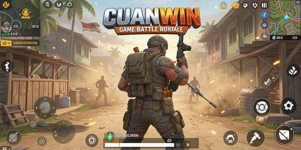 Screenshot gameplay seru dalam CUANWIN, menunjukkan aksi Battle Royale yang menarik.