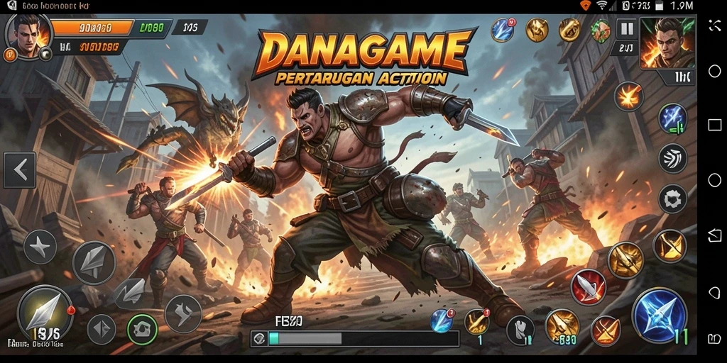 Tampilan gameplay seru dan mendebarkan dalam DANAGAME.