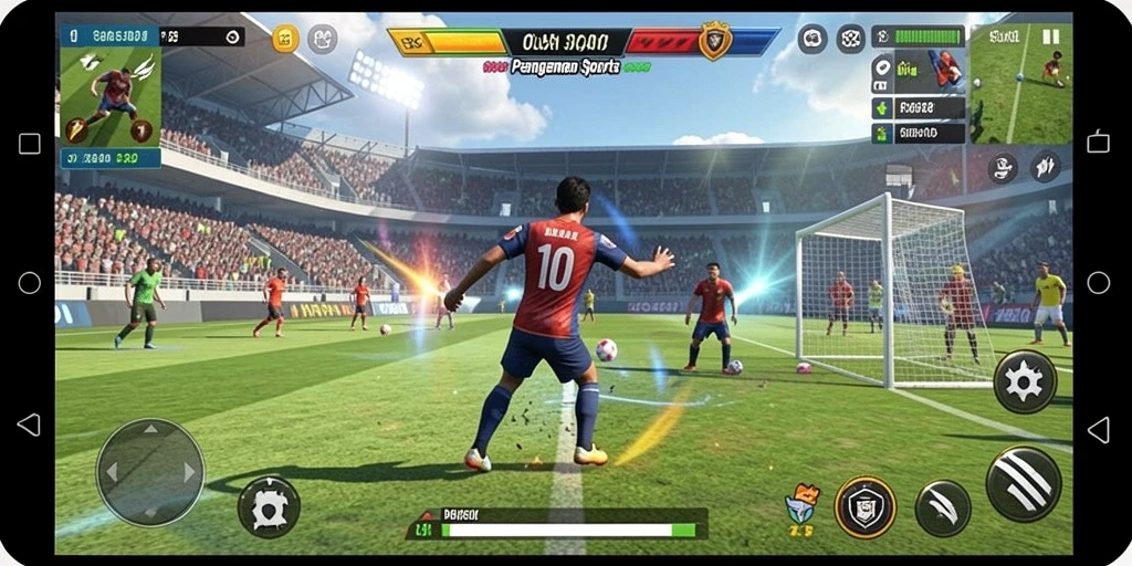 Tampilan gameplay F32 yang mendebarkan saat beraksi di lapangan.