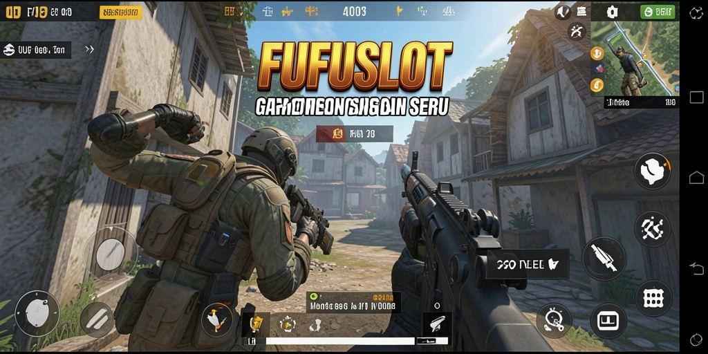 Tangkapan layar utama FUFUSLOT menunjukkan aksi tempur yang dinamis.