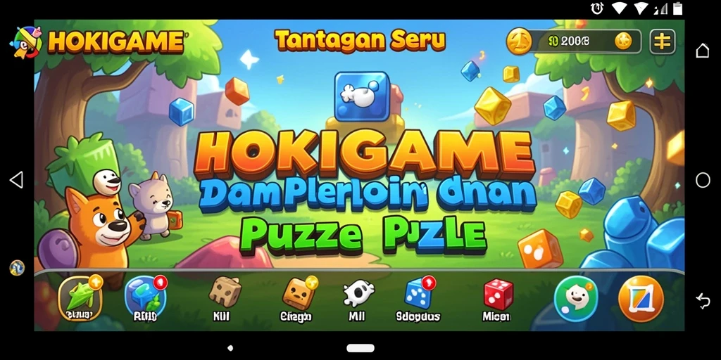 Screenshot HOKIGAME menampilkan gameplay puzzle yang menantang dan menarik.