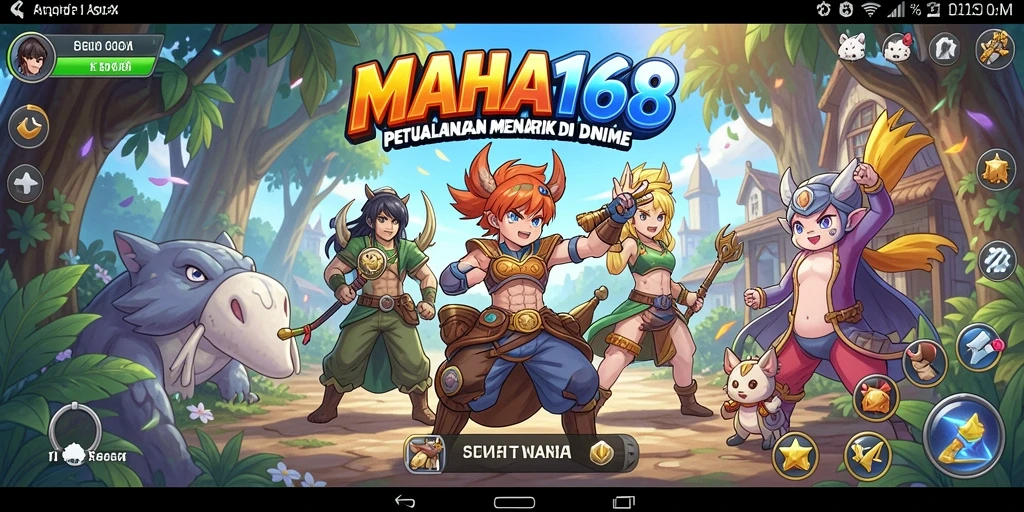 Gameplay MAHA168 menunjukkan aksi seru karakter anime.