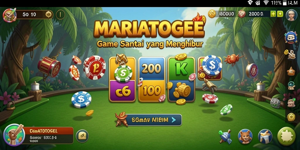 Tampilan gameplay MARIATOGEL yang menarik dan penuh warna.