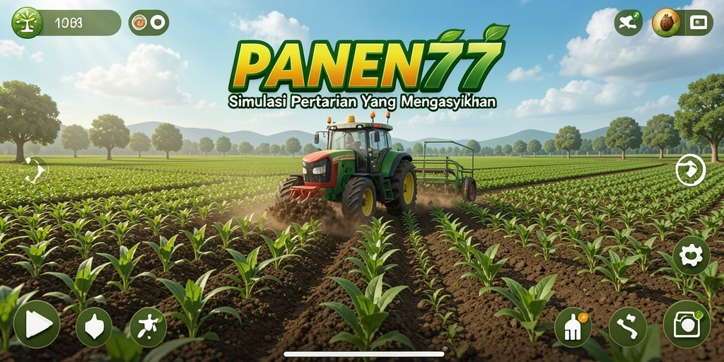 Screenshot gameplay PANEN77 yang menunjukkan aktivitas bertani.
