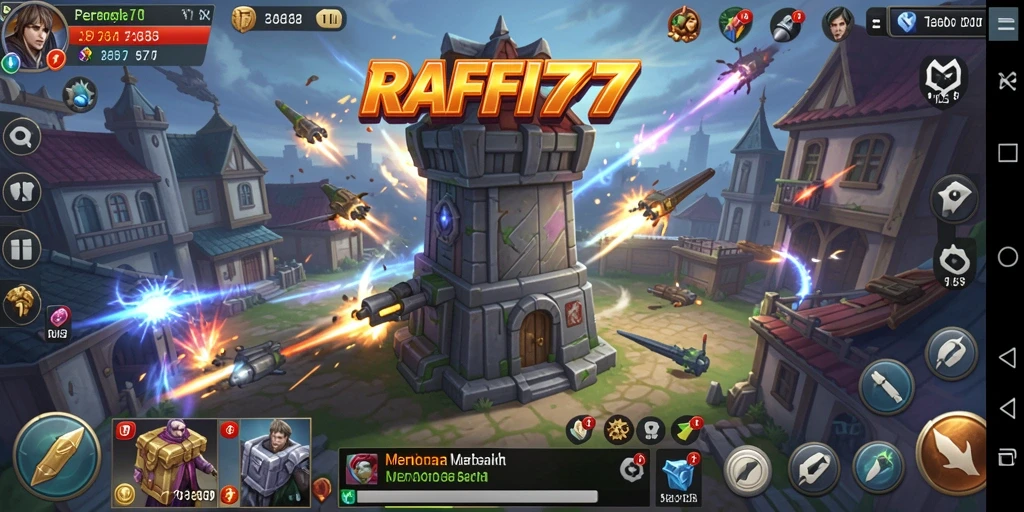 Gameplay seru RAFFI777 menampilkan aksi Tower Defense yang mendebarkan.