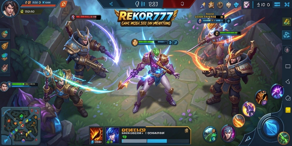 Screenshot gameplay menampilkan pertarungan intens dalam REKOR777.