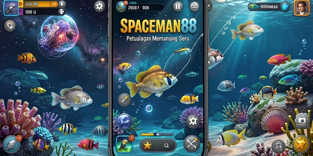 Screenshot gameplay SPACEMAN88 yang menampilkan pengalaman memancing galaksi.