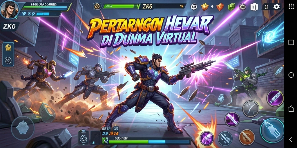 Screenshot menampilkan aksi pertarungan intens dalam ZK6.